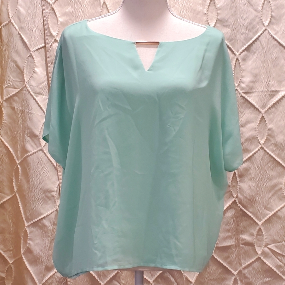 Gianni Bini mint green drape blouse